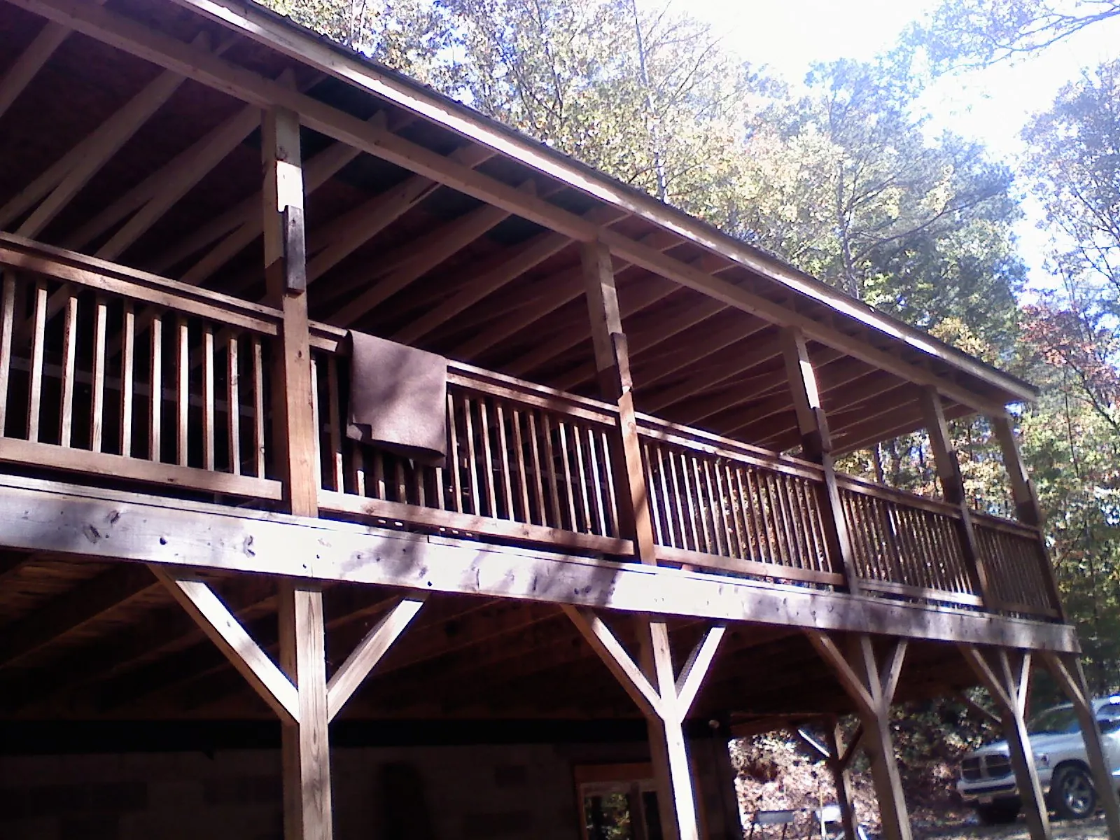 Timber framing under a new elevated porch and deck — Roof Leak Repair in Fort Recovery by Roofing Brothers